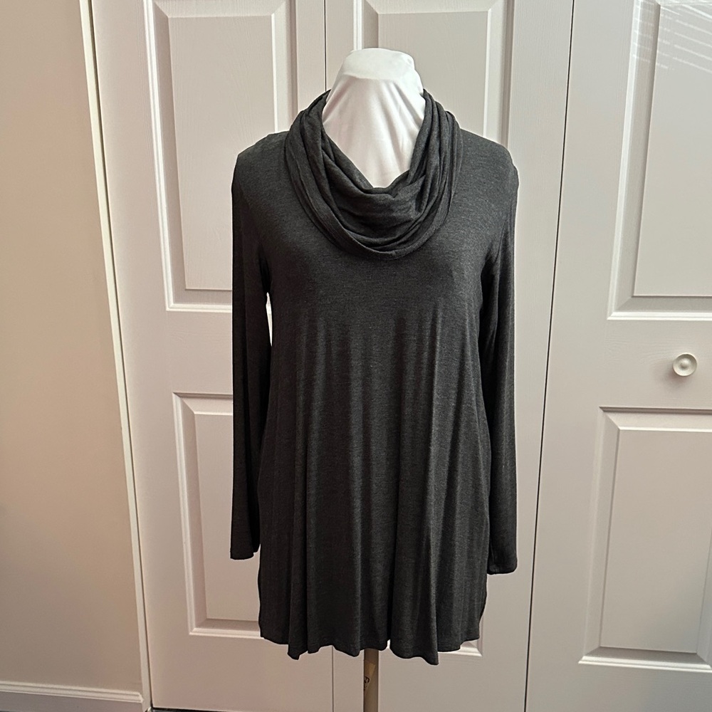 Pastels Slate Gray Cowl Neck Top
